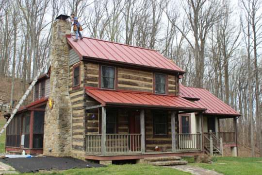 Old Log Cabin In Colonial Red